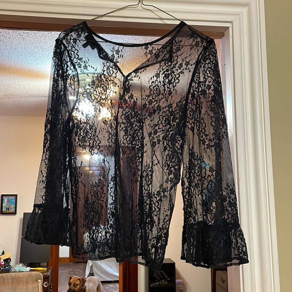 Black lace top.